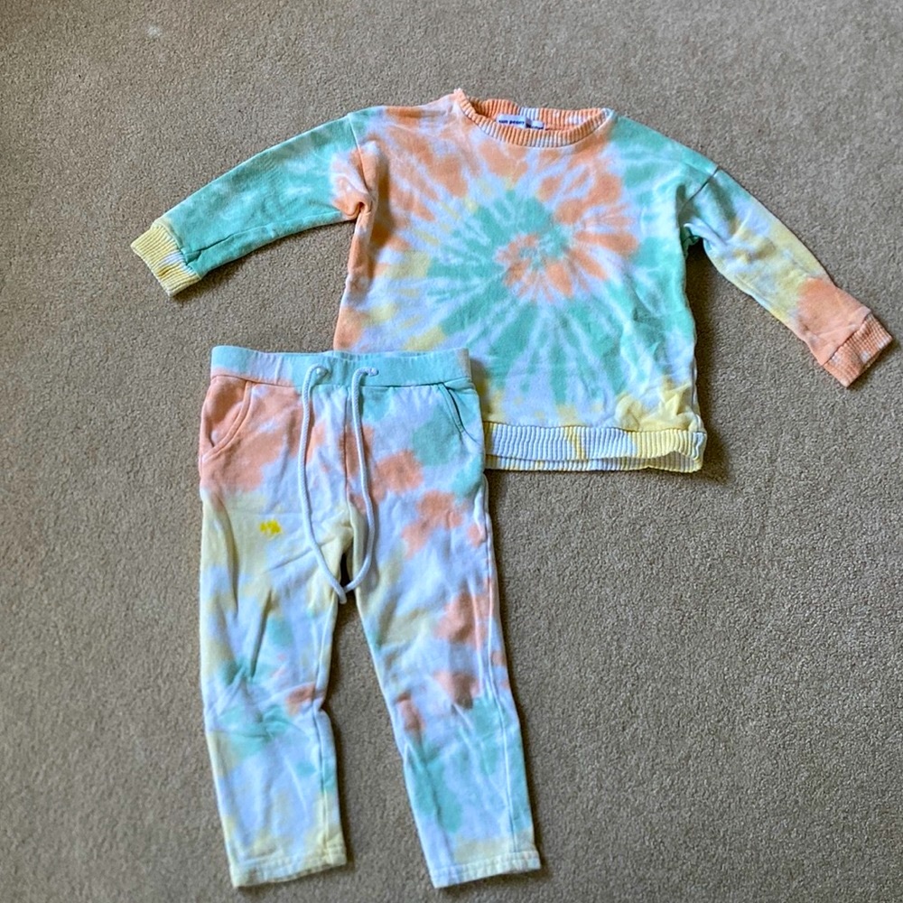 Sun peony Coconut tie dye kids set unisex
